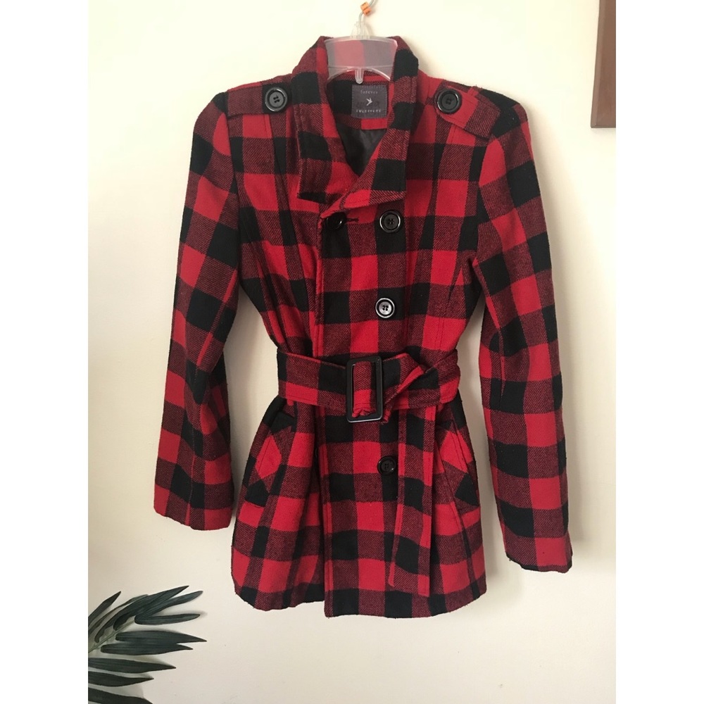 Forever 21 Plaid Coat